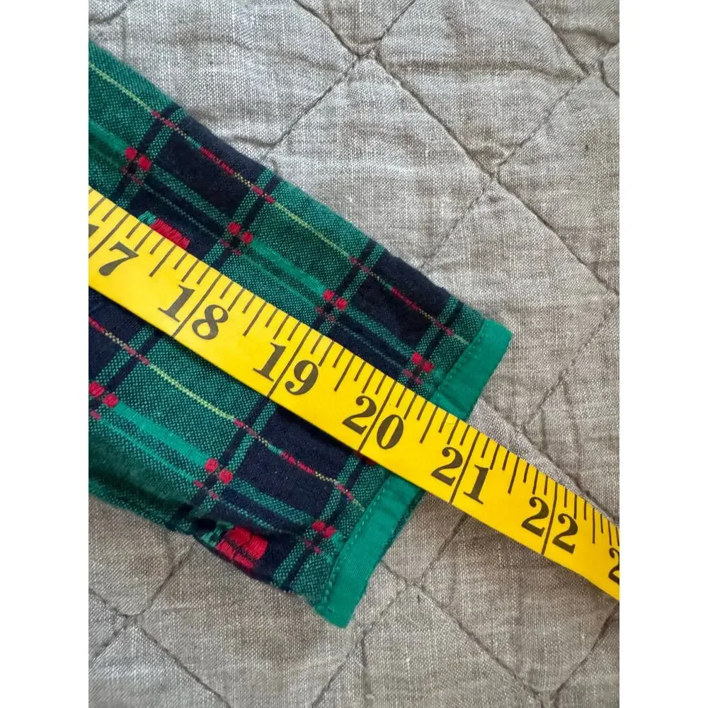 Vtg Copper Key Girl 14 Puritan Collar Christmas Gift Green Plaid Midi Dress